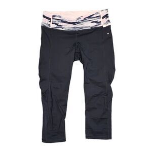 Lululemon Water Bound Crop 19" Black Wamo Camo Barely Pink Size‎ 6